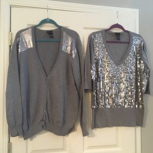 Sparkle Grey Sweater & Cardigan - Torrid 4X
